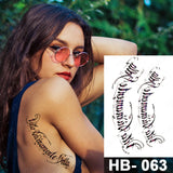 Popxstar Arabic Language Waterproof Temporary Tattoo Sticker Black Love Text Word Letter Body Art Arm Wrist Leg Fake Tatoo For Women Men