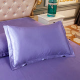 Popxstar 1pc/2pcs Satin Pillowcase Solid Color Pillow Cover High-End Cover Pillow Bedding Pillow Case Cover