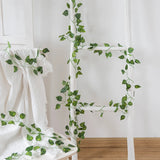 Popxstar 210Cm Artificial Hanging Christmas Garland Plants Vine Leaves Green Silk Outdoor Home Wedding Party Bathroom Garden Decoration