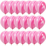 Popxstar  40 Pcs Blue Set Agate Marble Balloons Silver Confetti Balloon Wedding Valentine's Day Baby Shower Birthday Party Decorations