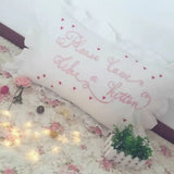 48x74cm  Pink Twin Heart Rabbit Pillow Case Cover Cotton Hairball Ruffle Pillowcase Girl Cute Bedding Toy Bedroom Home Decor