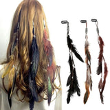 Popxstar New Fashionable Boho Feather Headband Wig Beaded Feather Headdress Handmade Hair Clip Girl Hair Accessories High Quality