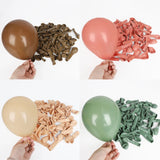 Popxstar  10/20/30pcs Retro Green Balloons Coffee Khaki Coco Skin Avocado Green Latex Globos for Birthday Decorations Christmas Party Deco