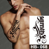 Popxstar Arabic Language Waterproof Temporary Tattoo Sticker Black Love Text Word Letter Body Art Arm Wrist Leg Fake Tatoo For Women Men