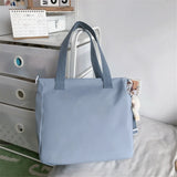 Popxstar Large Capacity Tote Bags Trendy Nylon Patchwork Shoulder School Book Bag for Teenage Girls Fashion Student Handbag Crossbody Sac