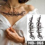 Popxstar Arabic Language Waterproof Temporary Tattoo Sticker Black Love Text Word Letter Body Art Arm Wrist Leg Fake Tatoo For Women Men
