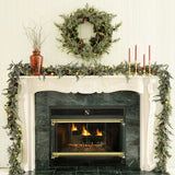 Popxstar 150cm Christmas Fireplace Garland Artificial Rattan Vine Fake Plant Pines Cones Garland For Home Xmas Wreath New Year Ornaments