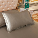 Popxstar 1pc/2pcs Satin Pillowcase Solid Color Pillow Cover High-End Cover Pillow Bedding Pillow Case Cover