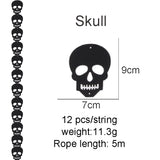 Popxstar 12pcs/string Halloween Decoration Non-woven Bat Skull Ghost String Black Hanging Ornament Scary Horror Halloween Garland Decor