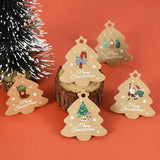 Popxstar Merry Christmas Ornaments Gift Tags Christmas Tree Shape Elk Snowflake Labels For Xmas New Year Party Gift Box Decor Hanging Tag