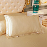 Popxstar 1pc/2pcs Satin Pillowcase Solid Color Pillow Cover High-End Cover Pillow Bedding Pillow Case Cover