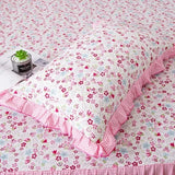 2pcs 48x74CM pastoral style Cotton printed pillowcase Ruffle pillow case garden small floral pillow cover Bedding cushion cases