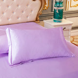 Popxstar 1pc/2pcs Satin Pillowcase Solid Color Pillow Cover High-End Cover Pillow Bedding Pillow Case Cover