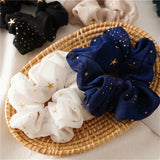 Popxstar Star Scrunchies Chiffon Hair Ties for Woman Girls Rubber Band Women Elastic Hairband Hair Accessories Headwear Tiara