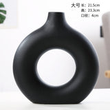 apartment decor inspiration Ceramic Vase Circle Vase Ins Decoration Creative Ceramic Crafts Living Room Vase Ceramic