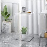 apartment decor inspiration Light Luxury Acrylic Side Table Sofa Small Side Table Simple Living Room Internet Celebrity Bay Window Coffee Table Nordic Bedroom Transparent Corner Table