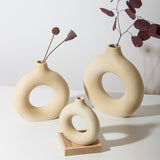 apartment decor inspiration Ceramic Vase Circle Vase Ins Decoration Creative Ceramic Crafts Living Room Vase Ceramic