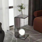 apartment decor inspiration Light Luxury Acrylic Side Table Sofa Small Side Table Simple Living Room Internet Celebrity Bay Window Coffee Table Nordic Bedroom Transparent Corner Table