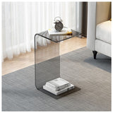 apartment decor inspiration Light Luxury Acrylic Side Table Sofa Small Side Table Simple Living Room Internet Celebrity Bay Window Coffee Table Nordic Bedroom Transparent Corner Table