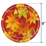 fall backgrounds Autumn Maple Leaf Party Paper Plate Disposable Paper Cup Tissue Tablecloth Pull up Party Holiday Tableware Birthday Decoration