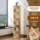 room inspo Solid Wood Rotating Bookshelf 360-Degree Bookcase Floor Simple Children's Picture Book Rack Household Living Room Small Storage Rack