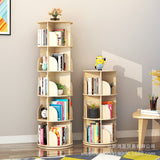 room inspo Solid Wood Rotating Bookshelf 360-Degree Bookcase Floor Simple Children's Picture Book Rack Household Living Room Small Storage Rack
