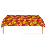 fall backgrounds Autumn Maple Leaf Party Paper Plate Disposable Paper Cup Tissue Tablecloth Pull up Party Holiday Tableware Birthday Decoration