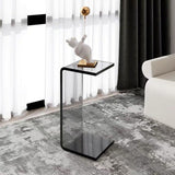 Popxstar apartment decor inspiration Light Luxury Acrylic Side Table Sofa Small Side Table Simple Living Room Internet Celebrity Bay Window Coffee Table Nordic Bedroom Transparent Corner Table
