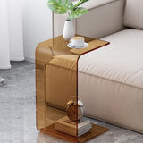 apartment decor inspiration Light Luxury Acrylic Side Table Sofa Small Side Table Simple Living Room Internet Celebrity Bay Window Coffee Table Nordic Bedroom Transparent Corner Table