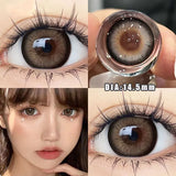 Popxstar  2Pcs Brown Colored Contact Lenses with Prescription Myopia Degree0.00-8.00 Nature Lens Eye For Year New Hot Sale