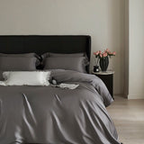 Popxstar  4Pcs Natural Lyocell Eucalyptus Fiber Soft Silky Bedding Set Luxury Embroidery Duvet Cover Bed Sheet/Fitted Sheet Pillowcases