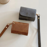 Popxstar  Luxury Business Earphone Bag For AirPods 4 Case Solid Color Matte Leather Portable Protection Cover For AirPods 1 2 3 Pro 2 2nd