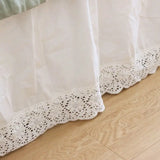 Popxstar  1Pc High Quality Pure Cotton Lace Bed Skirt, Bedspread, Bed Sheet, Bed Cover, Luxury Korean Princess Wedding Bedding Set