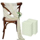 Popxstar 12 Pcs 17x275cm Green  Chiffon Chair Sashes  Wedding Chair Covers Ribbon Wedding Party Aisle Chair Decor