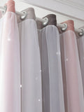 Popxstar Blackout Kids Curtains for Bedroom Thermal Insulated Silver Twinkle Star Curtains for Boys Antique Grommet Top Window Treatment