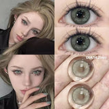 Popxstar 2PCS Colored Contact Lensee Myopia Green Natural Pupils Effect High Quality Lens With diopter Cosmetic Blue Twinkling Eye