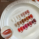 1-12pcs TC Semi Transparent Maillard Brown Solid Color Gel Nail Polish Pure Desire Pink Nails Red Nais White Nails Nail Art