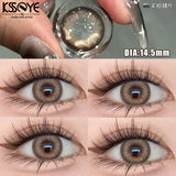 Popxstar  2Pcs Colored Contact Lenses Myopia Degree -0.00 to -8.00 Flower Talk Brown Eyes Beauty Pupil Gray Makeup Soft Lenses