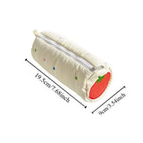 Embroidery Pencil Case Pouch Pillow Shape Single Layer Makeup Lipstick Bag Zipper Holder Simple Pen Case School Office Supply