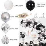 Popxstar Black and Gold Balloons Garland Arch Kit with Starburst Foil Balloons for Wedding Birthday Family Party Decorations Supplies