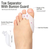 Popxstar 2PCS Silicone Toe Corrector Hallux Valgus Buffer Toe Separator for Men and Women Foot Skin Care Protectors Foot Pedicure Tools