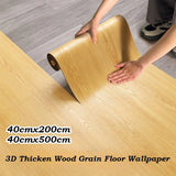 Self-Adhesive 3D Thicken Wood Grain Floor Wallpaper House Renovate Peel And Stick Wallpaper Waterproof Anti-Slip Floor Stickers