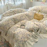 popxstar Korean Style Bedding Set with Pillowcase bed sheet Single Full Size Bed Linen Duvet Cover Set Queen/King Double Comforter Cover