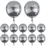 Popxstar 12Pcs Disco Foil Balloons Aluminum Mylar Balloons 4D Disco Party Balloons Silver Metallic Mirror Disco Balloon Party Supplies