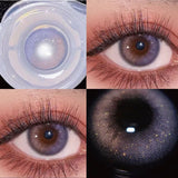 Popxstar 2Pieces Color Contact Lenses Bling Pupil Beauty Cosplay Color Circle Lens Yearly Galaxy Colour Contacts with Box