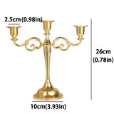 Popxstar  3Arm 5arm Metal Candelabra Candlestick Silver Golden Black European Elegant CandleHold for Centro De Mesa Decorativo De Comedor