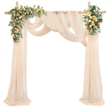 Popxstar Chiffon Champagne Beige Wedding Arch Draping for Ceremony Reception Decora Sheer Fabric Curtains for Party Stage Bridal Shower