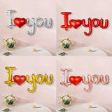 Popxstar 1pc Conjoined Letters I Love You Foil Balloon Romantic Inflatable Decor for Mother's Day,Birthday,Wedding,Anniversary Party