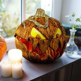Thriller Halloween Scary Pumpkin Head With Lifting Function With Light And Sound Extendable Talking Pumpkins