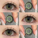 1 Pair Green Colored Contacts Lens with Myopia Diopter Natural Korean High Quality Soft Beauty Pupils Fast Shipping